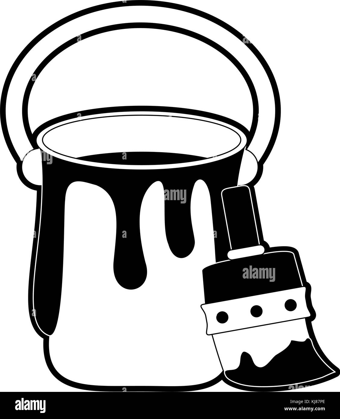 Paint bucket and brush Stock Vector Image & Art - Alamy
