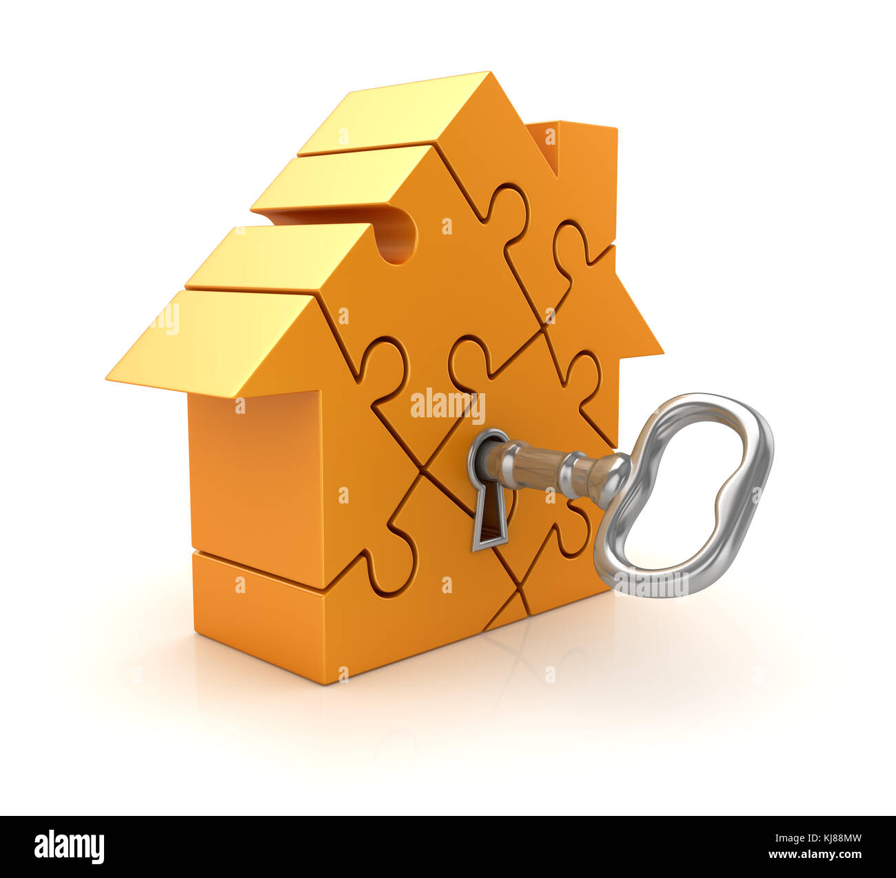 Puzzle Home with Key , This is a 3d Rendered Computer Generated Image ...