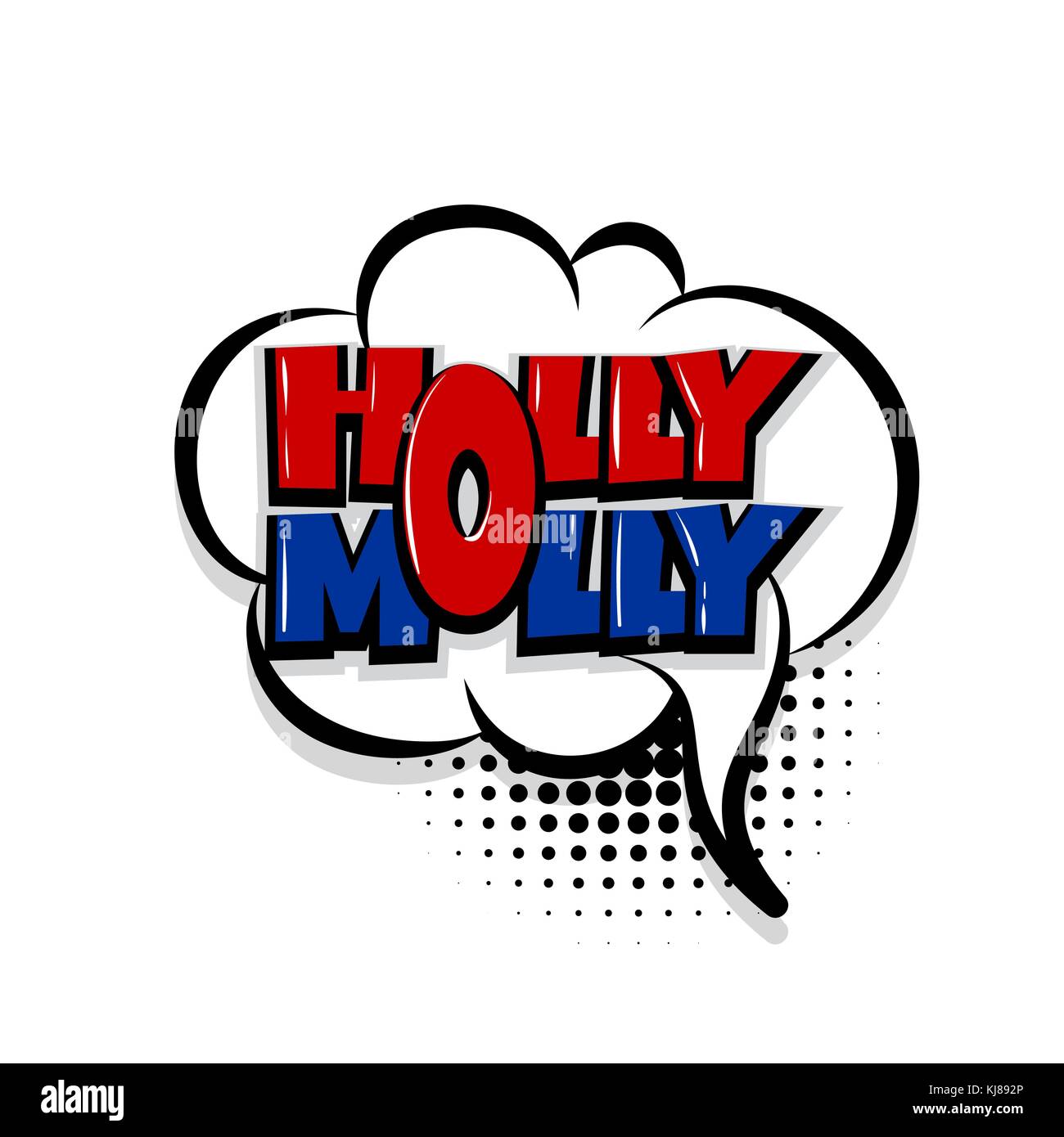 holly molly comic text white background Stock Vector