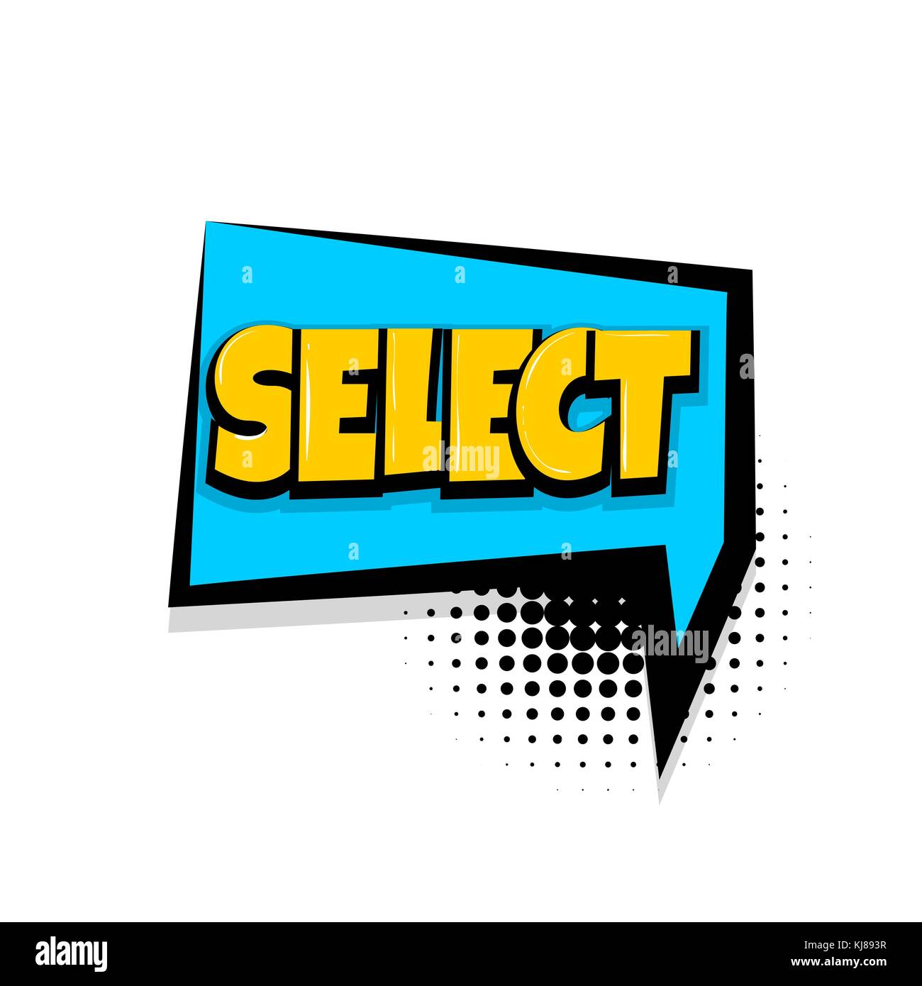 select comic text white background Stock Vector