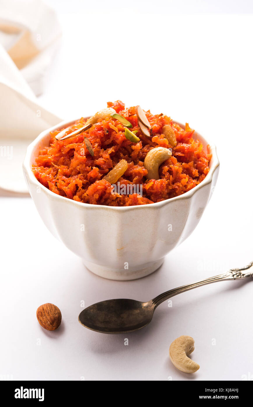 Carrot Halwa or Gajar Halwa Stock Photo