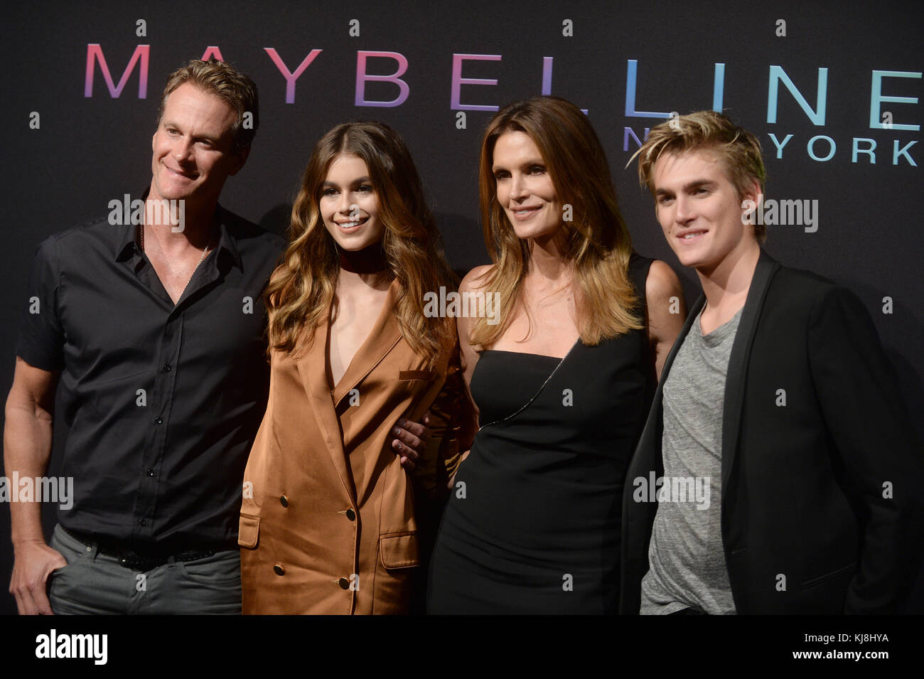 NEW YORK, NY - SEPTEMBER 08: Rande Gerber, Kaia Gerber, Presley Gerber,  Cindy Crawford attends Maybelline New York Celebrates NYFW on September 8,  2016 in New York City. People: Rande Gerber, Kaia