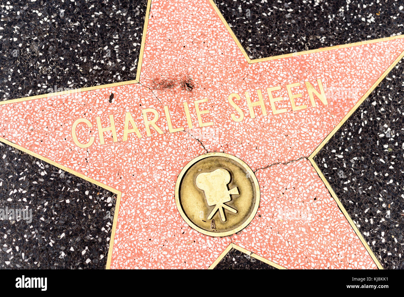 HOLLYWOOD, CA - DECEMBER 06: Charlie Sheen star on the Hollywood Walk of Fame in Hollywood, California on Dec. 6, 2016. Stock Photo