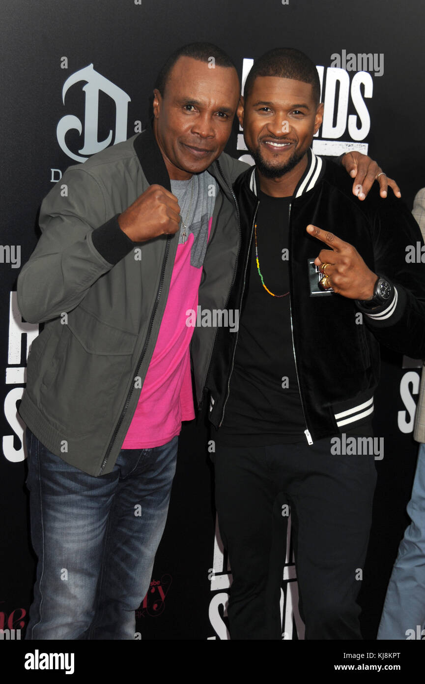 NEW YORK, NY AUGUST 22 Sugar Ray Leonard, Usher attends the 'Hands
