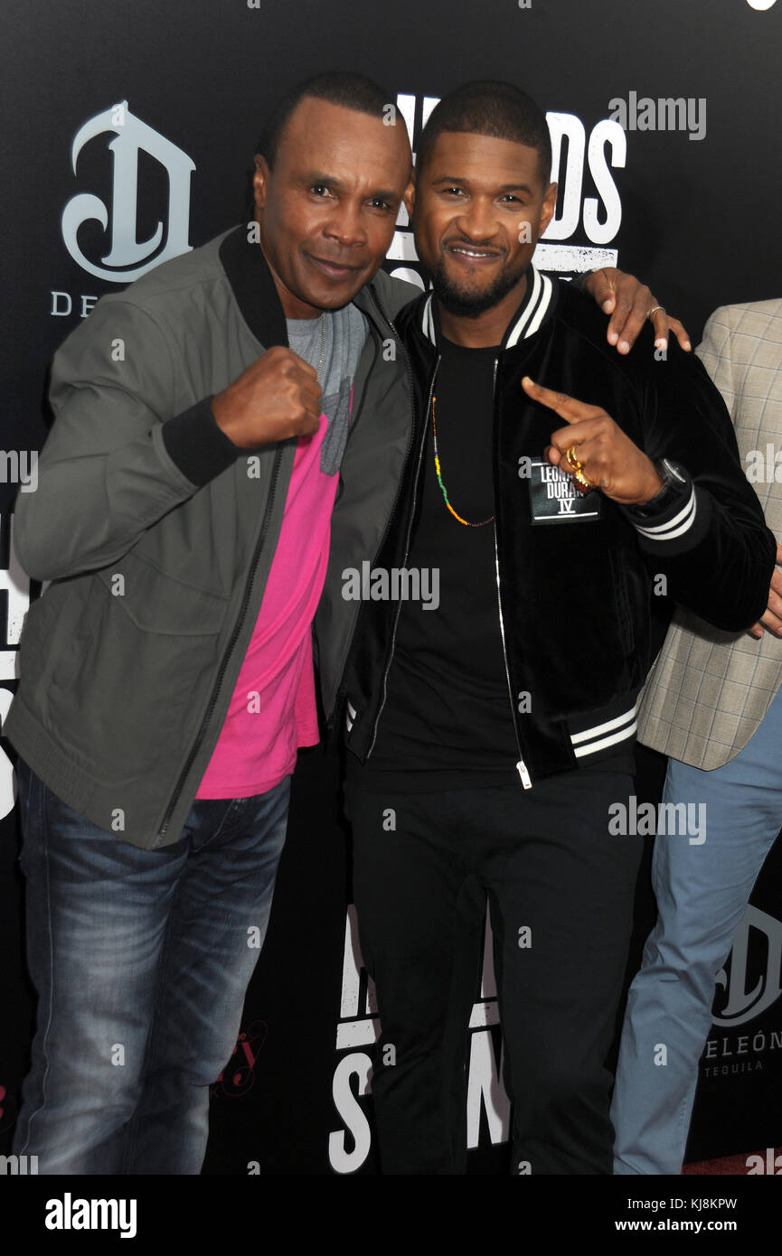 NEW YORK, NY AUGUST 22 Sugar Ray Leonard, Usher attends the 'Hands
