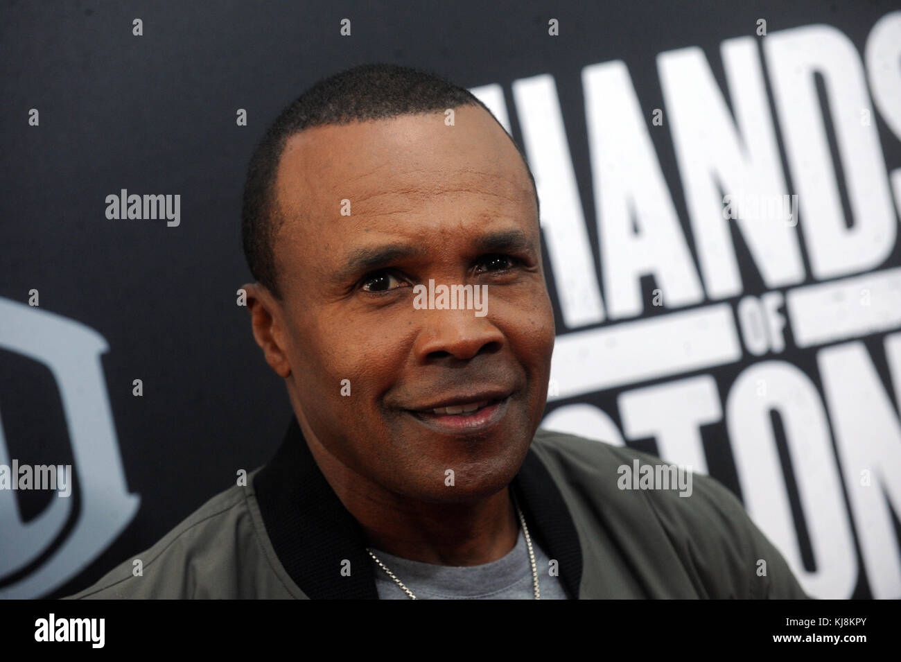 NEW YORK, NY AUGUST 22 Sugar Ray Leonard attends the 'Hands Of Stone