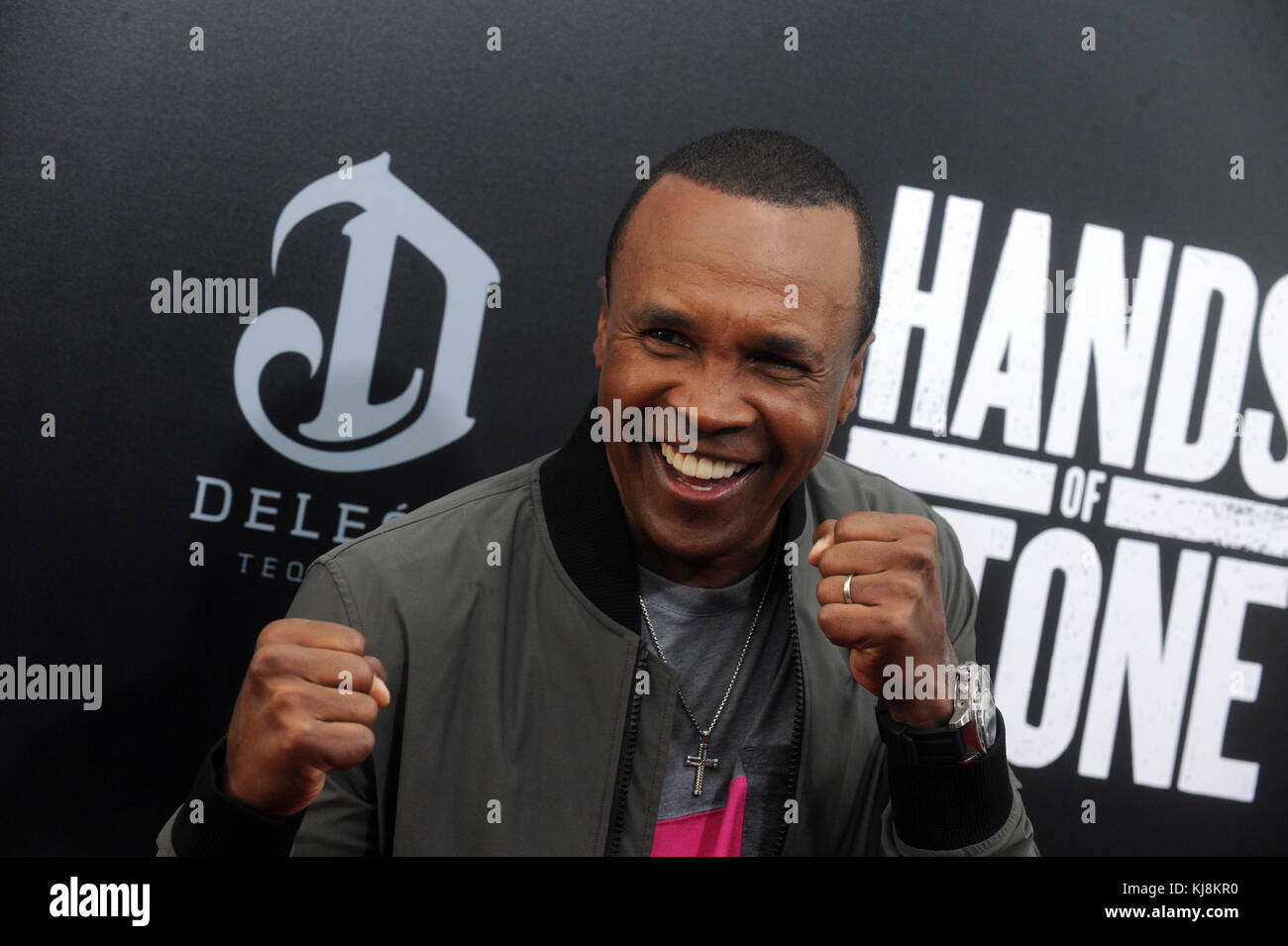 NEW YORK, NY AUGUST 22 Sugar Ray Leonard attends the 'Hands Of Stone