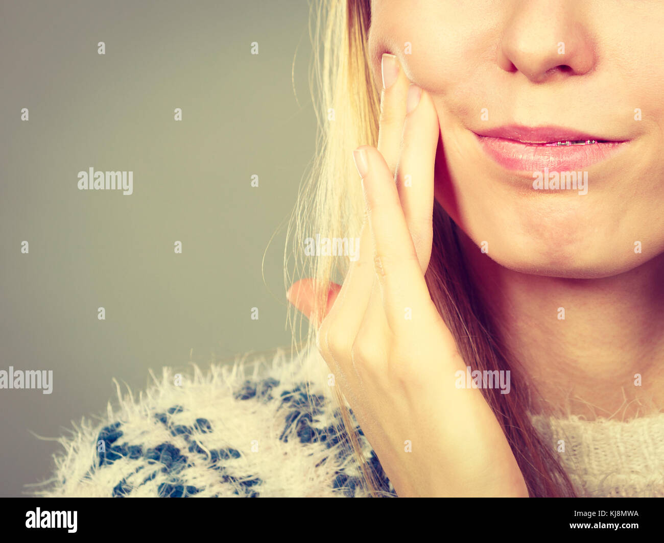 Disease Illness Problem Concept Woman Having Toothache Touching Her