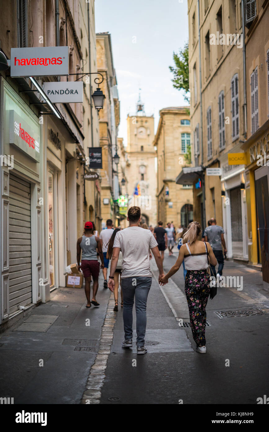 Street of the Aix en Provence, Provence, France, Europe. Stock Photo