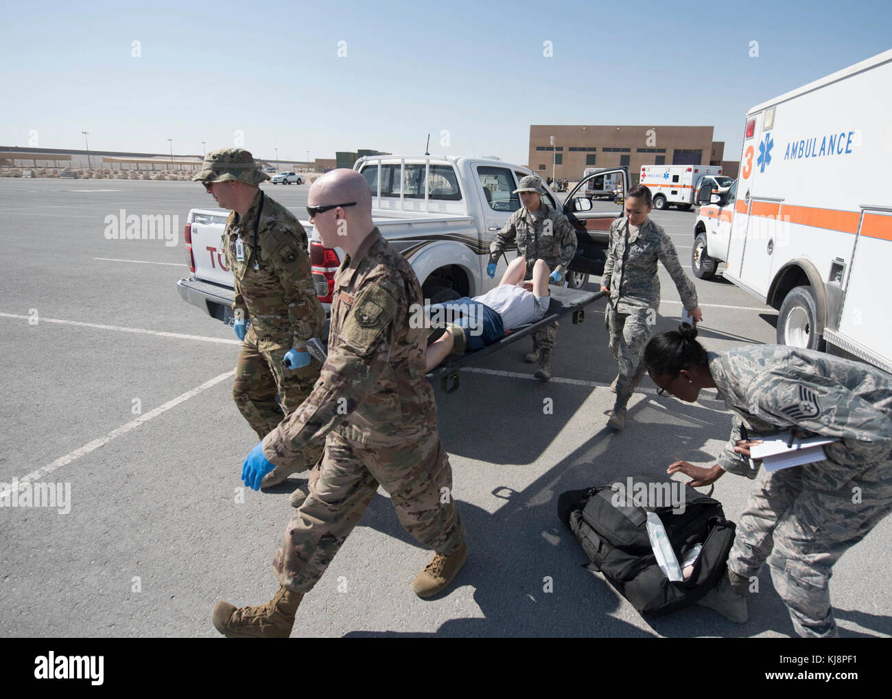 U.S. Air Force first responders assigned to the 379th Expeditionary ...