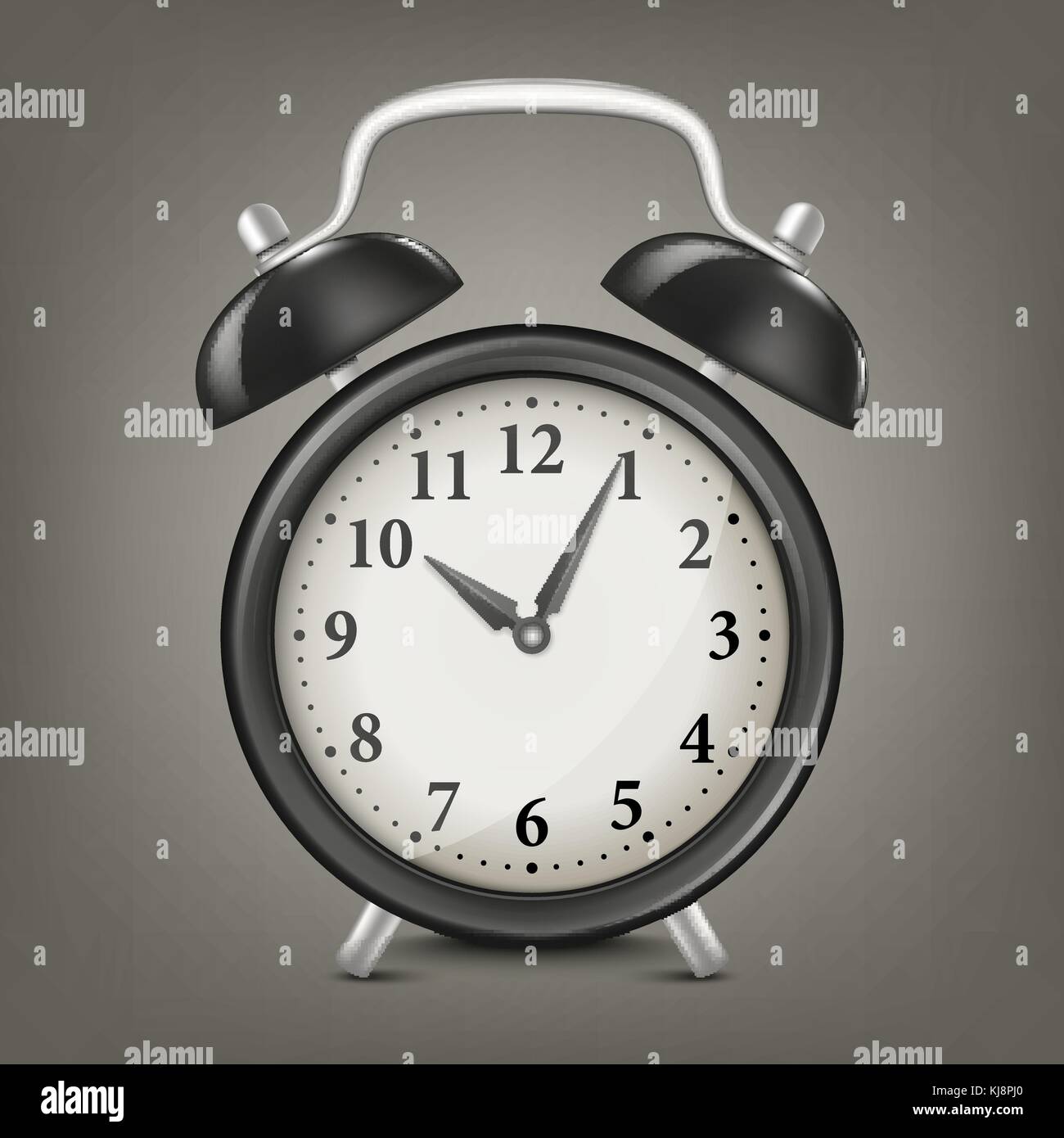 Vector realistic black retro alarm clock. Design template Stock Vector Image & Art Alamy