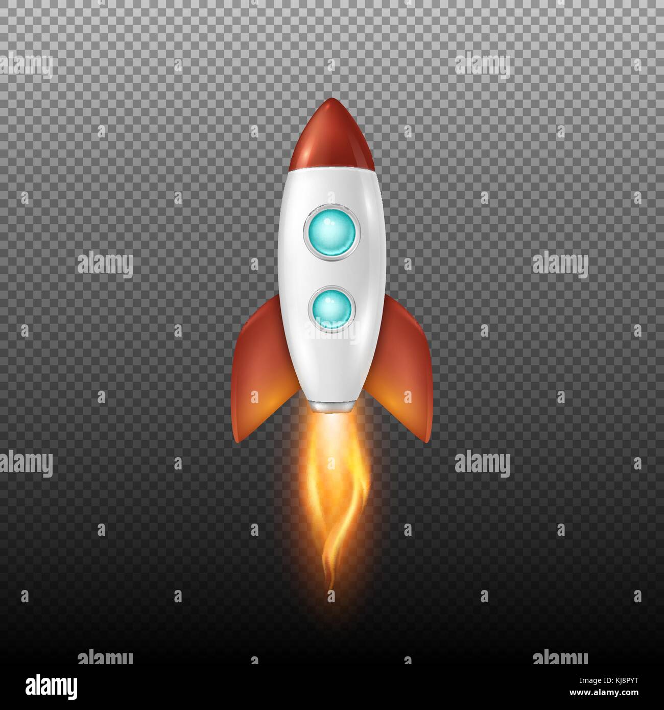 Vector background with retro space rocket ship launch, Template for ...