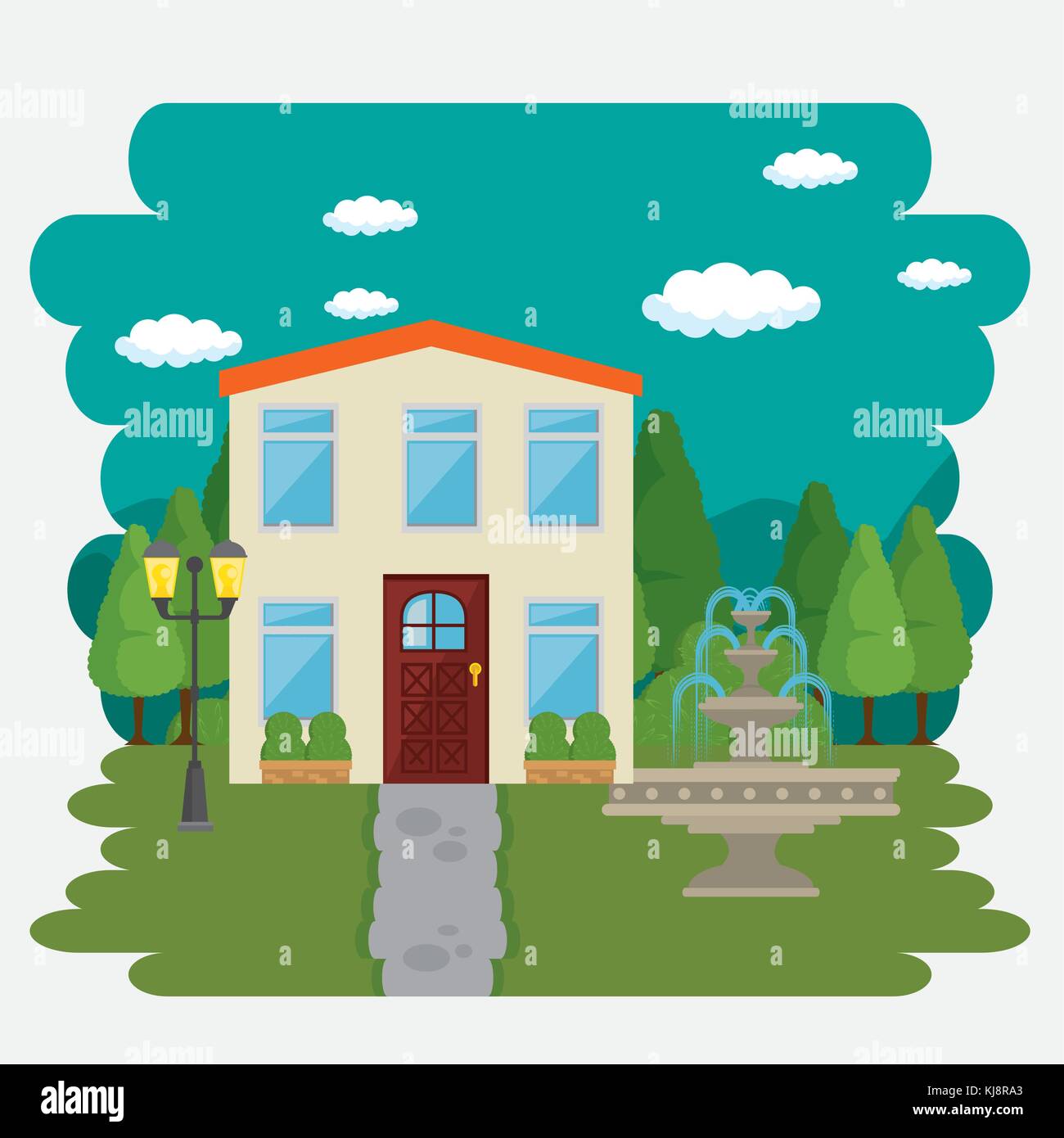 beautiful and modern family house Stock Vector Image & Art Alamy