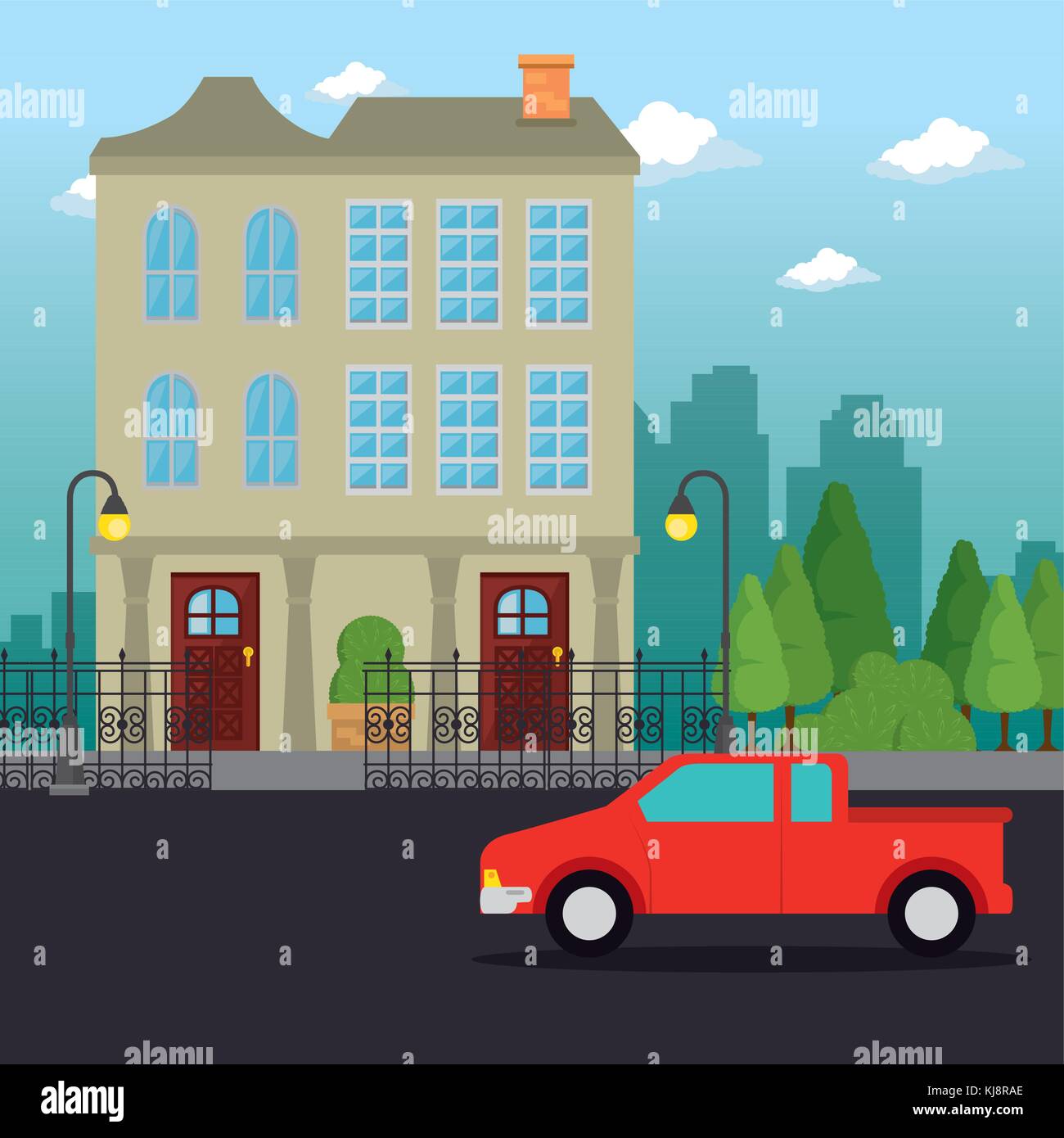 beautiful and modern family house Stock Vector Image & Art Alamy