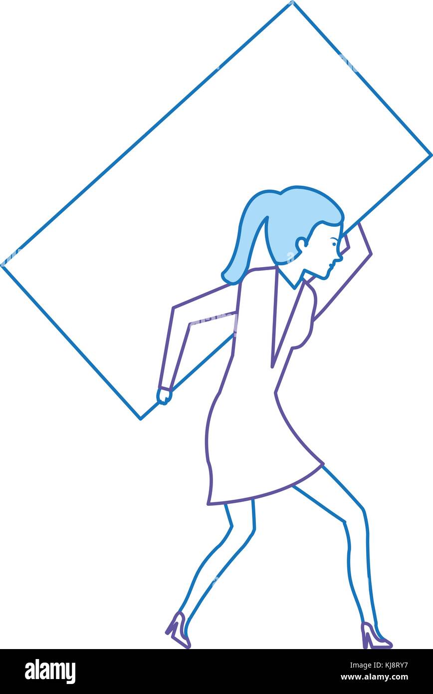 businesswoman lifting weight avatar character Stock Vector Image & Art ...
