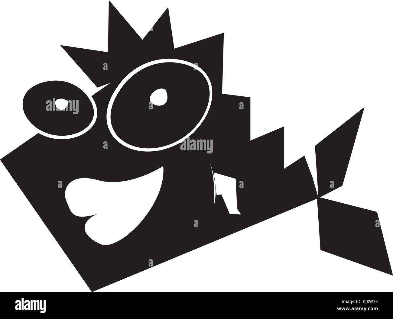 black icon funny fish cartoon Stock Vector Image & Art - Alamy