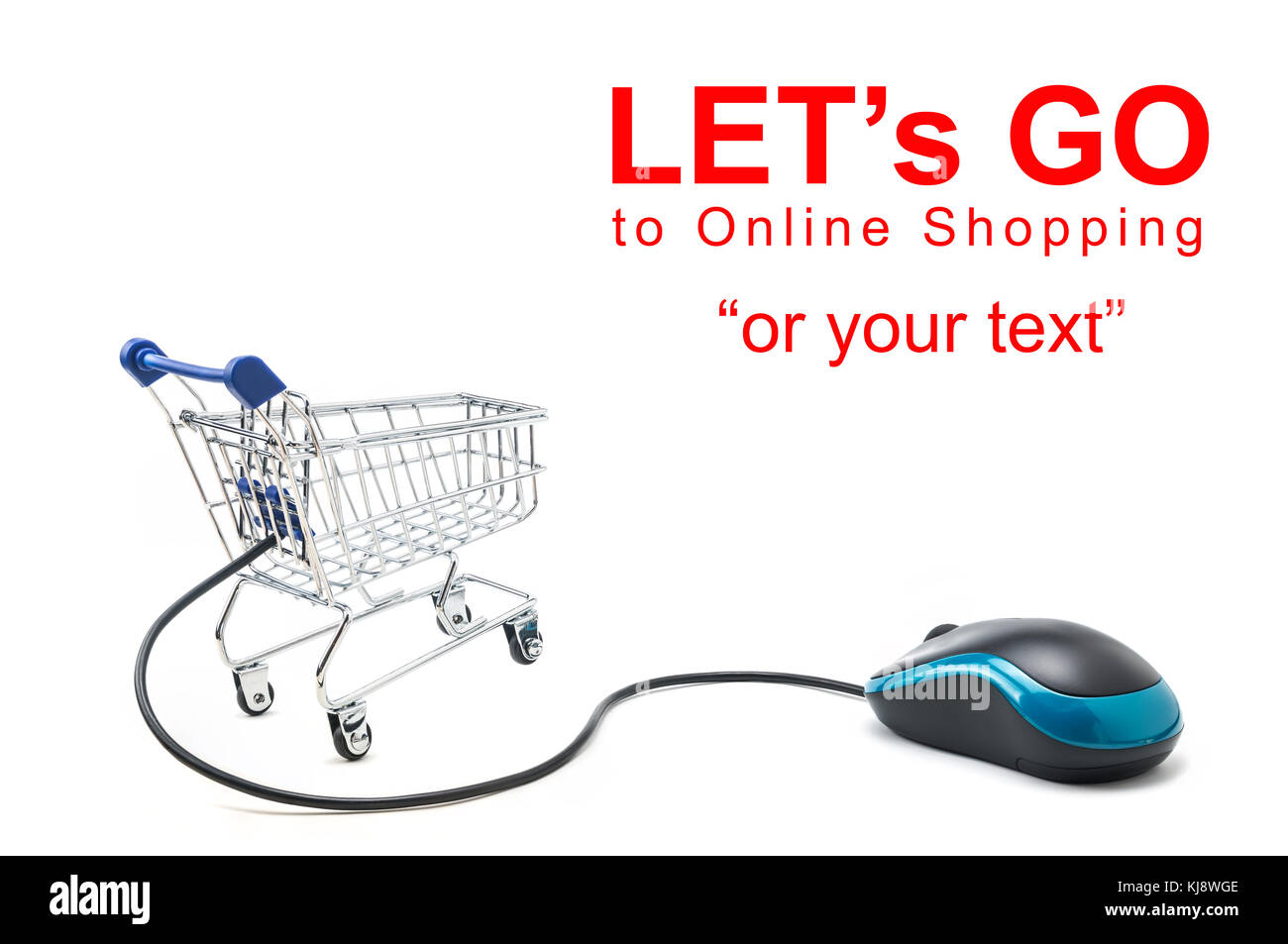A photo of Shopping cart with mouse on isolatewhite background