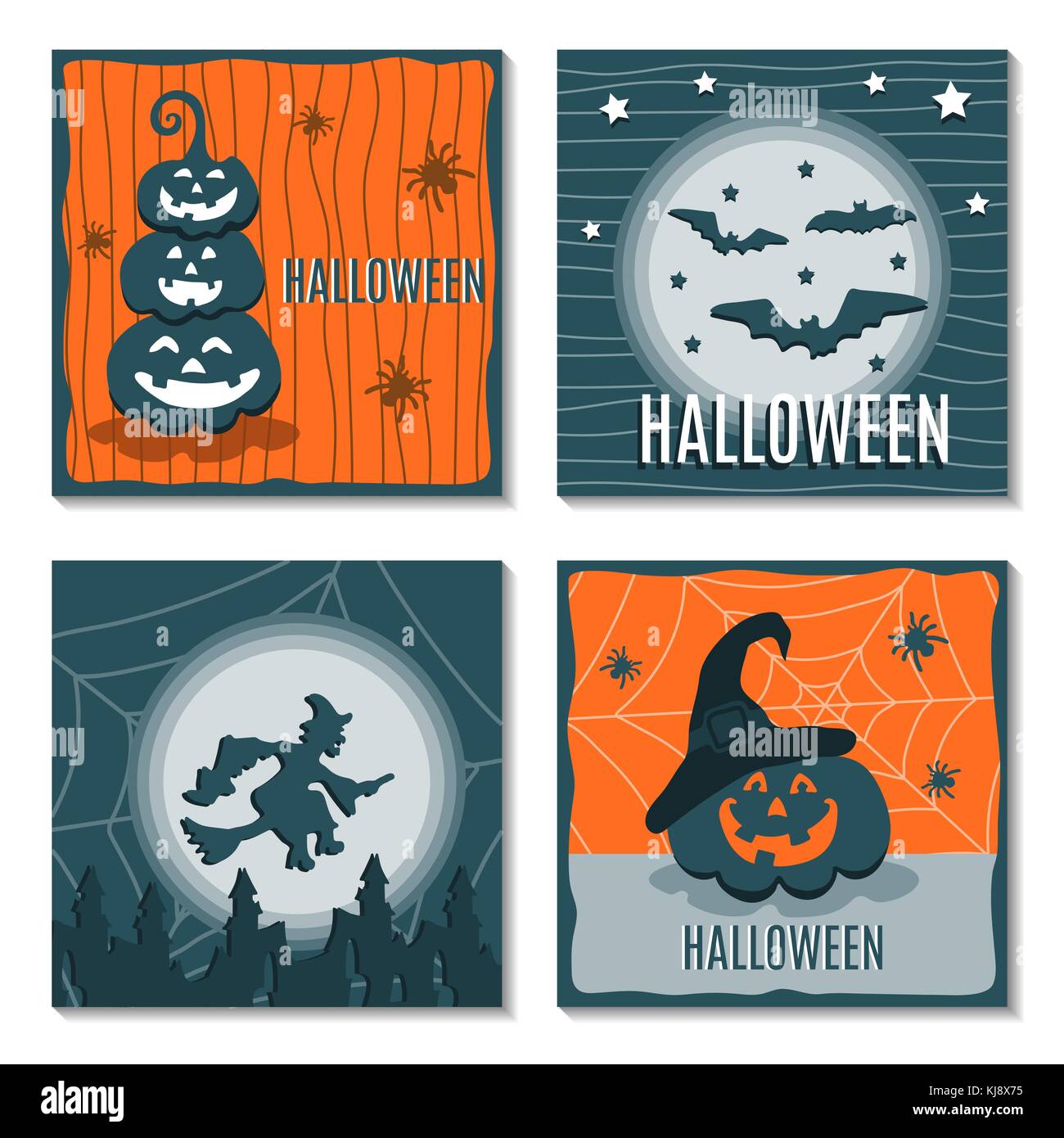 Set of vector greeting cards Halloween Stock Vector Image & Art - Alamy