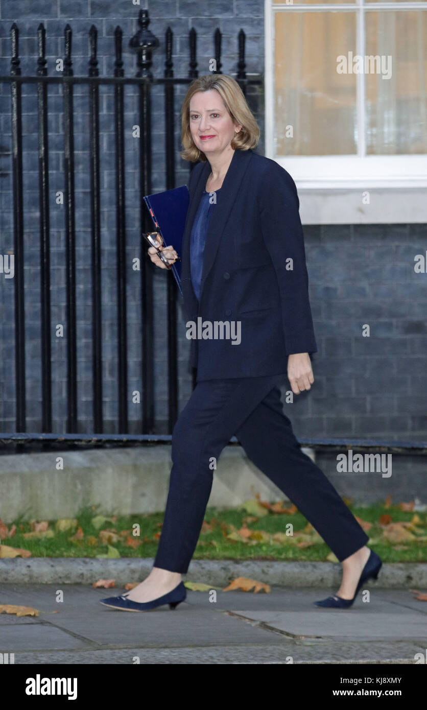 Home Secretary Amber Rudd arriving in Downing Street, London, for a pre ...