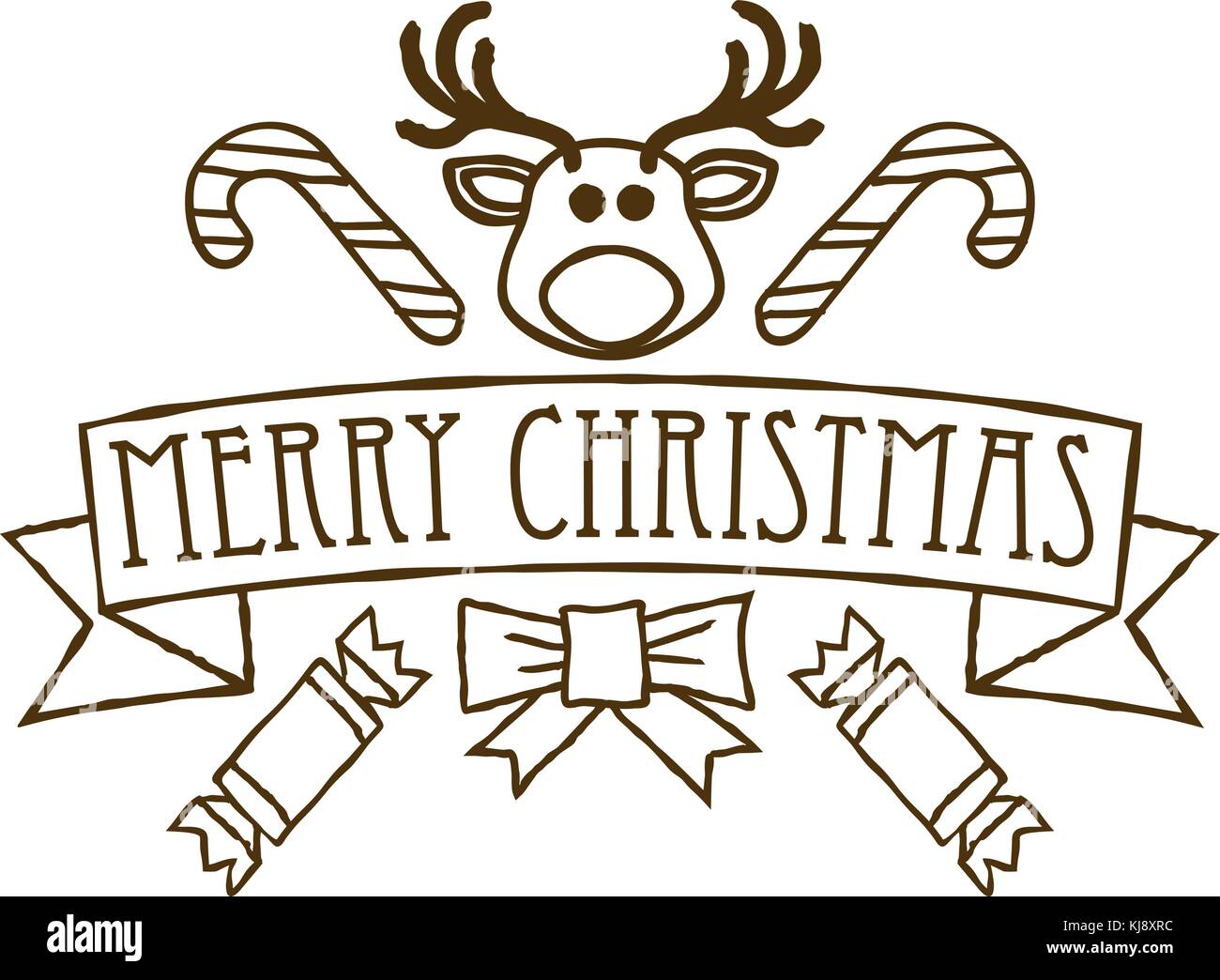Merry Christmas Greetings Design Stock Vector