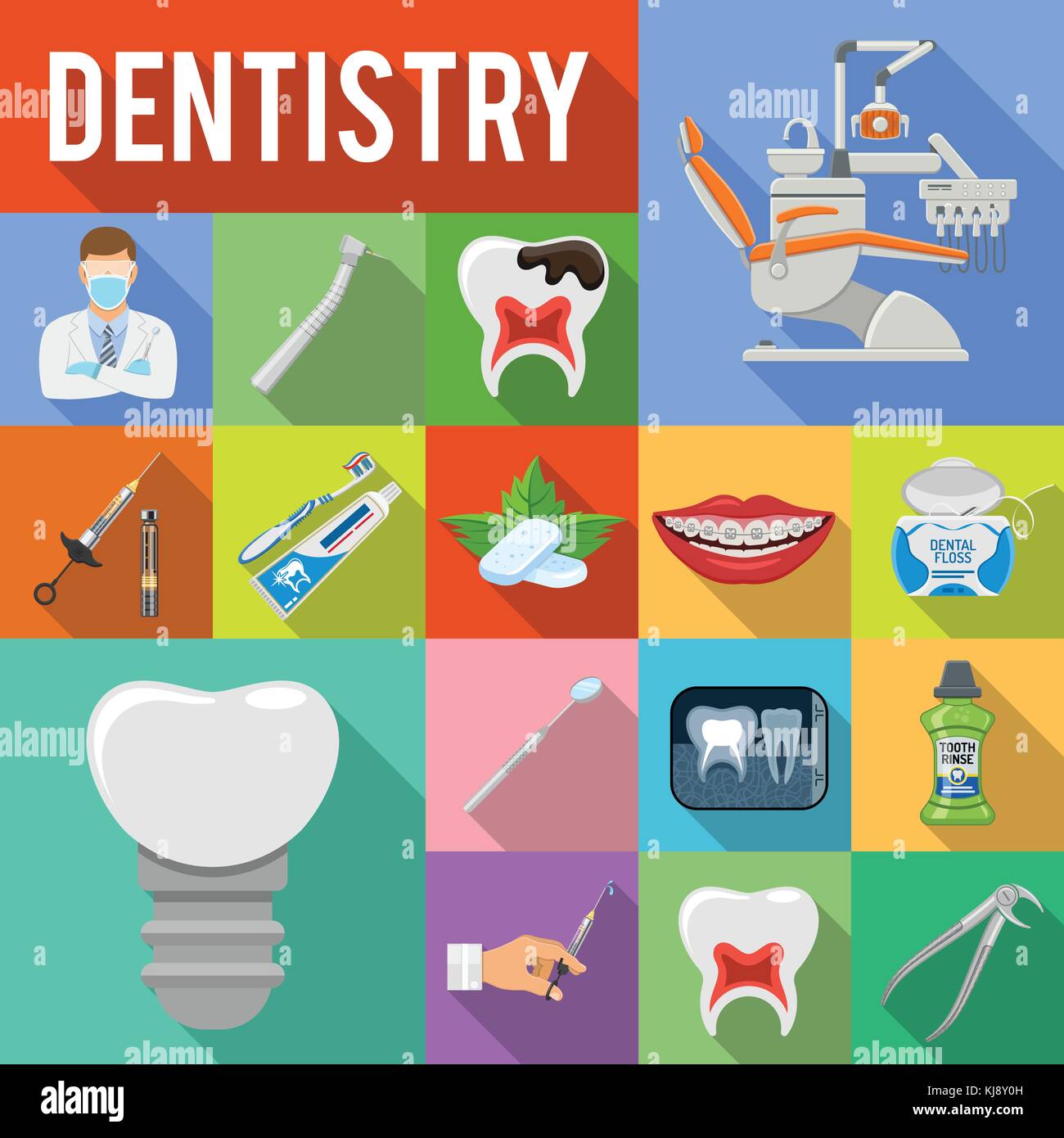 Set Dental Services Icons Stock Vector Image & Art - Alamy