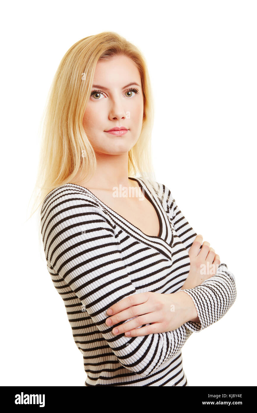 Content woman arms hi-res stock photography and images - Alamy