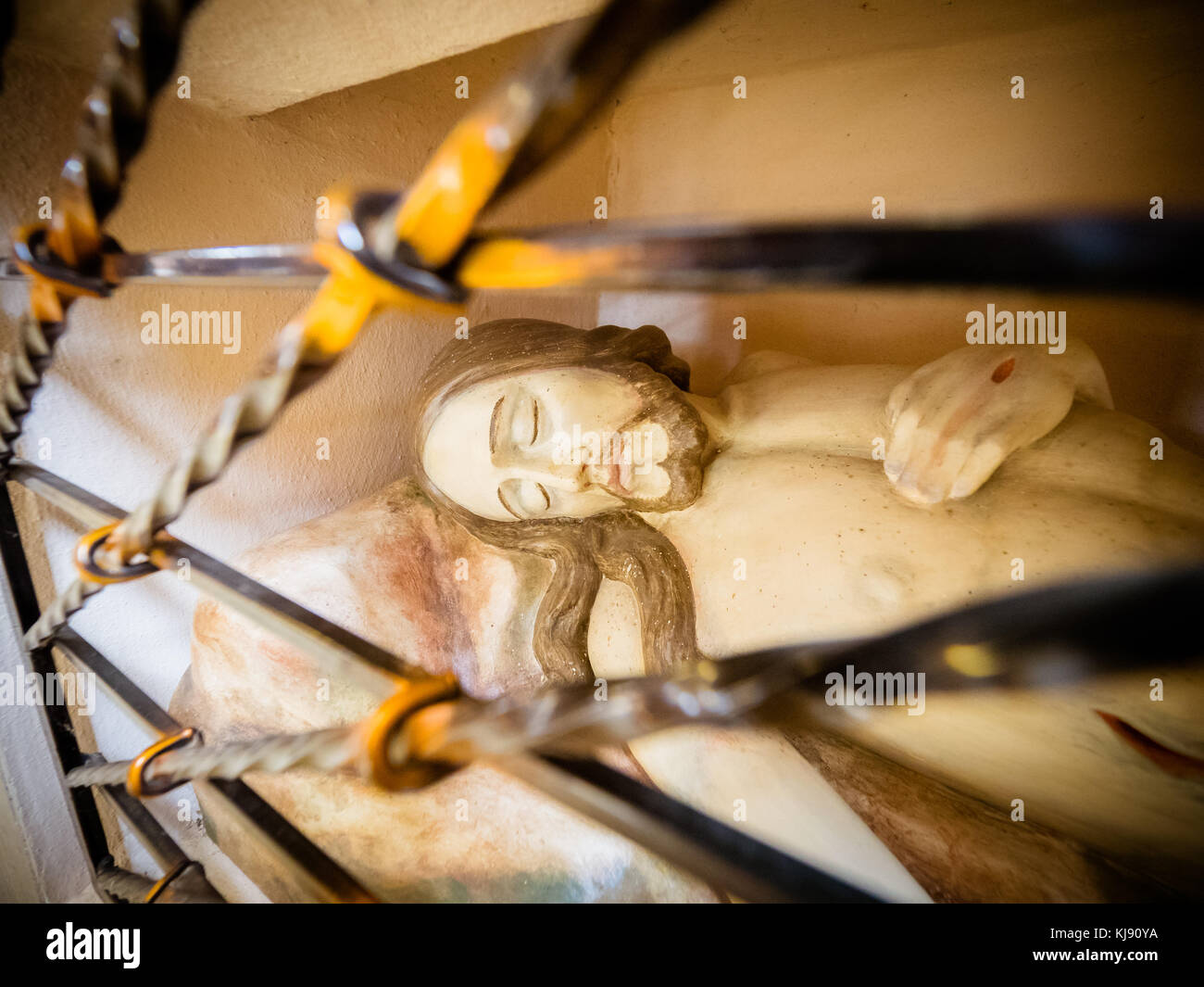 Jesus is in the cave after the crucifixion Stock Photo