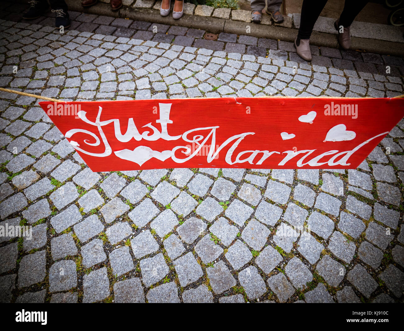 Just married banner. Stock Photo