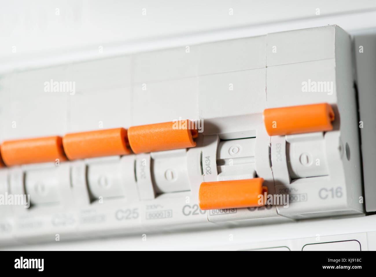 Electrical panel with fuses in home. White panel Stock Photo Alamy