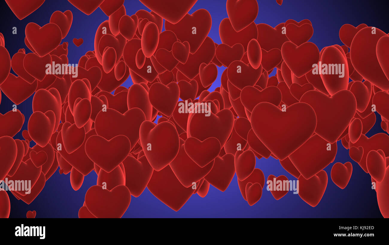 Red hearts row hi-res stock photography and images - Alamy