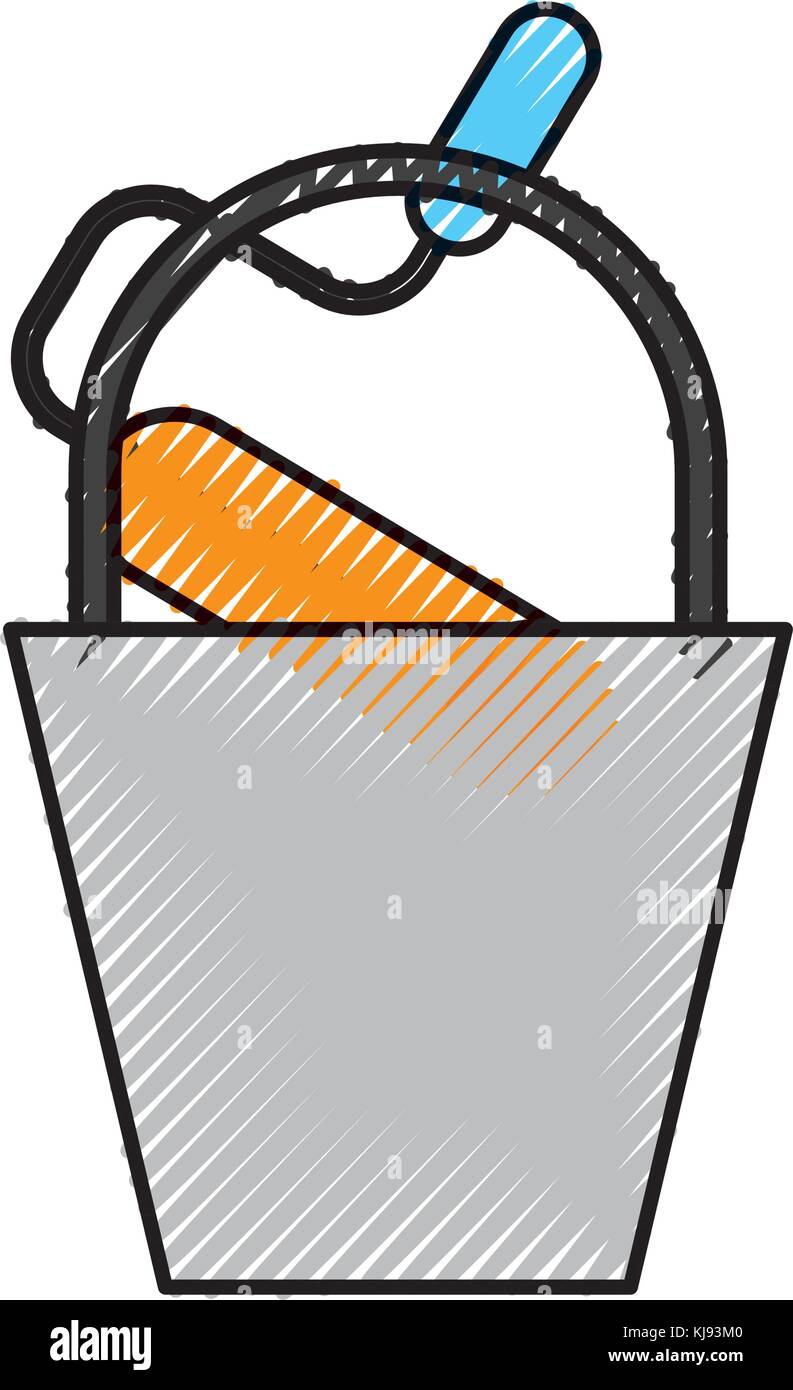 construction bucket roller paint color renovation Stock Vector Image ...