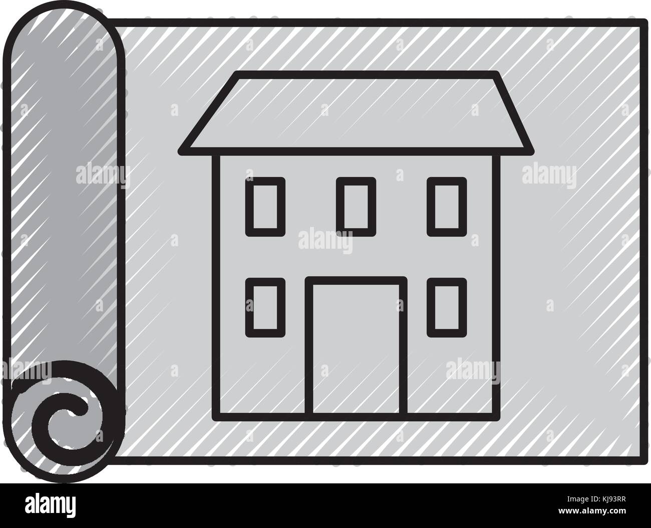 construction architecture blueprint house paper Stock Vector Image