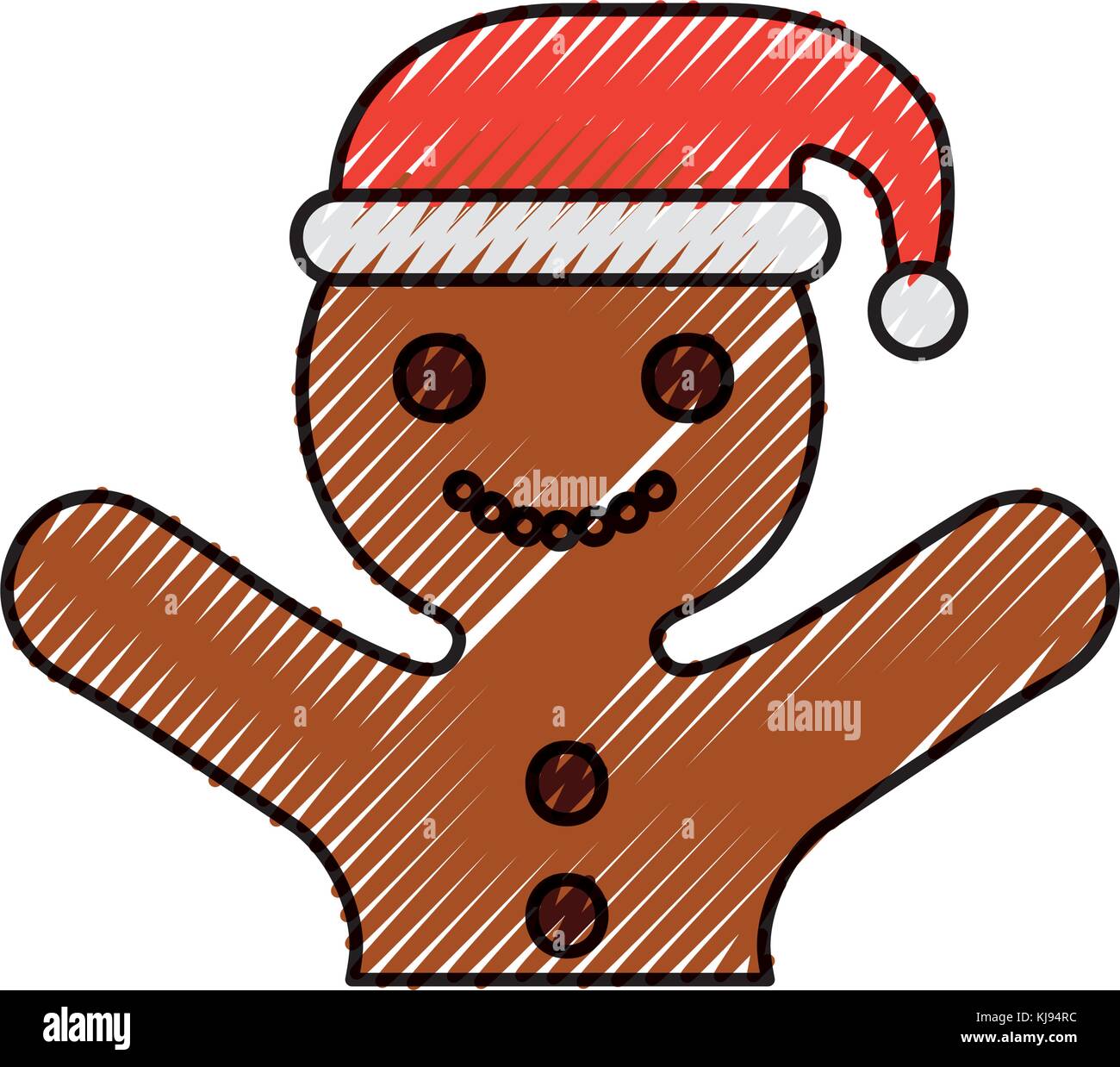 gingerman homemade christmas gingerbread cookie style Stock Vector
