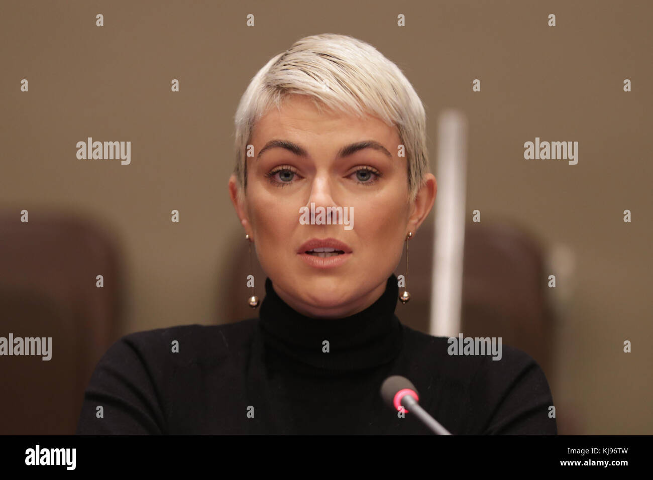 New York, NY, USA. 21st Nov, 2017. United Nations, New York, USA, November 21 2017 - Serinda Swan Participated on a Panel discussion on the occasion of World TV Day 2017 today at the UN Headquarters in New York.Photo: Luiz Rampelotto/EuropaNewswire Credit: Luiz Rampelotto/ZUMA Wire/Alamy Live News Stock Photo