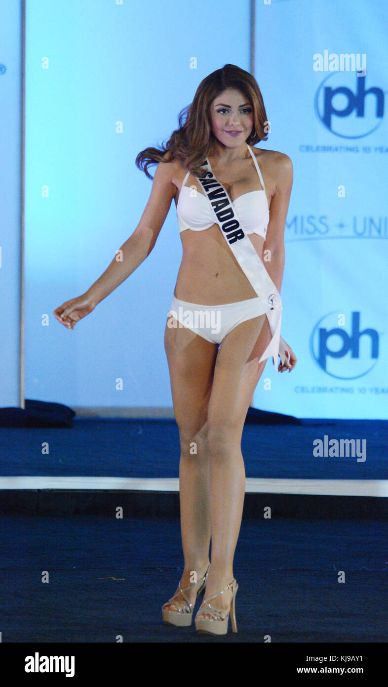 Las Vegas, Nevada, USA. 22nd Nov, 2017. Miss Universe El Salvador Alisson  Abarca participates in the Swimsuit competition of the 66th Miss Universe  Competition on November 20, 2017 at the Planet Hollywood