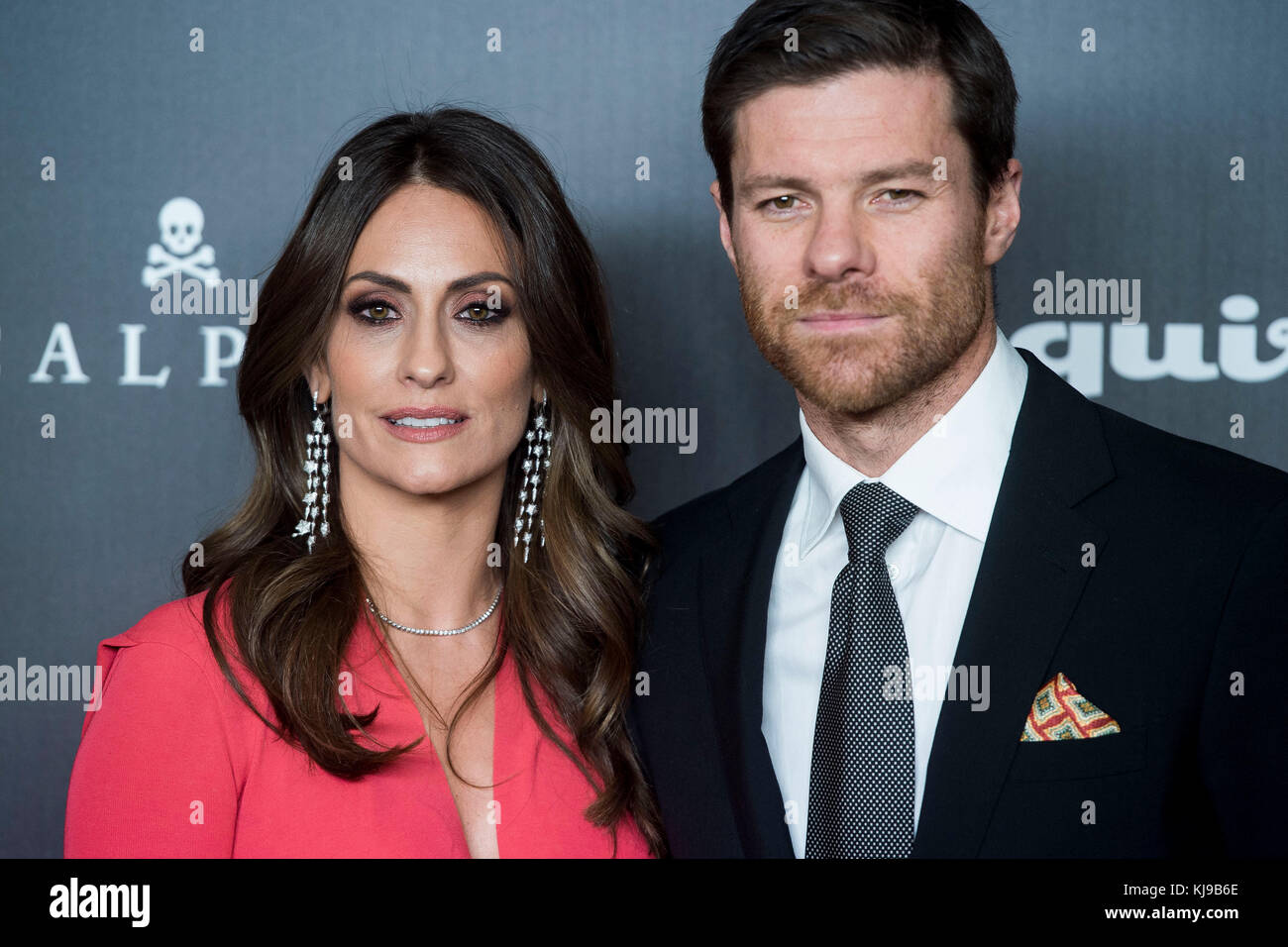 Madrid, Spain. 22nd Nov, 2017. Former soccerplayer Xabi Alonso and Nagore  Aramburu during X aniversary Esquire \u0026 Scalpers in Madrid, on Wednesday,  22th November, 2017. Credit: Gtres Información más Comuniación on line,, image size:1300x956