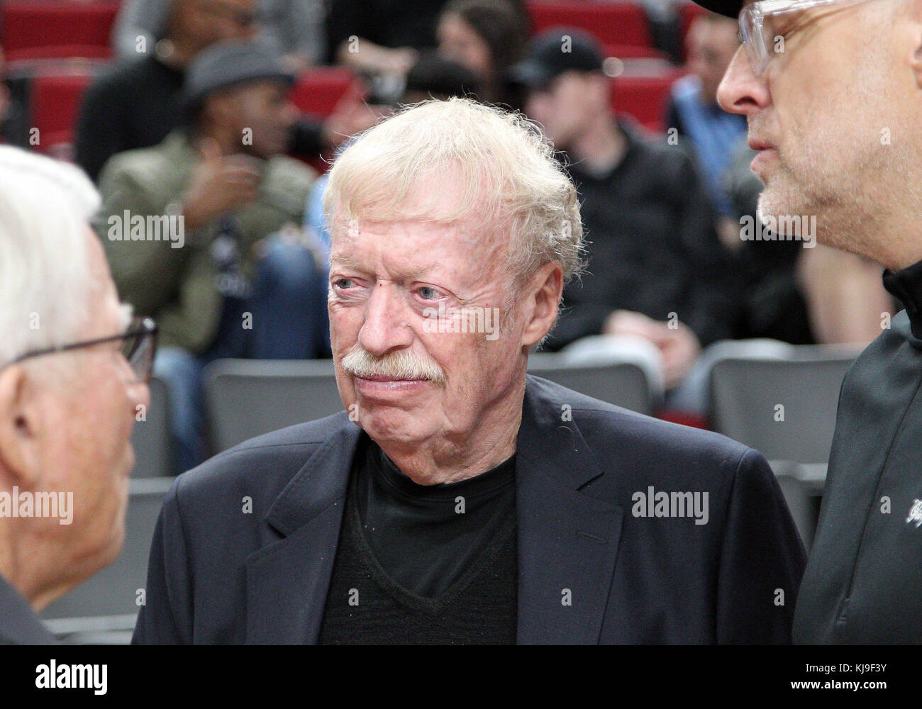 November 23, 2017: Phil Knight prior to the start of the PK80 tournament game between the North Carolina Tar Heels and the Portland Pilots at the Moda Center, Portland, OR. Larry C. LawsonCSM Stock Photo