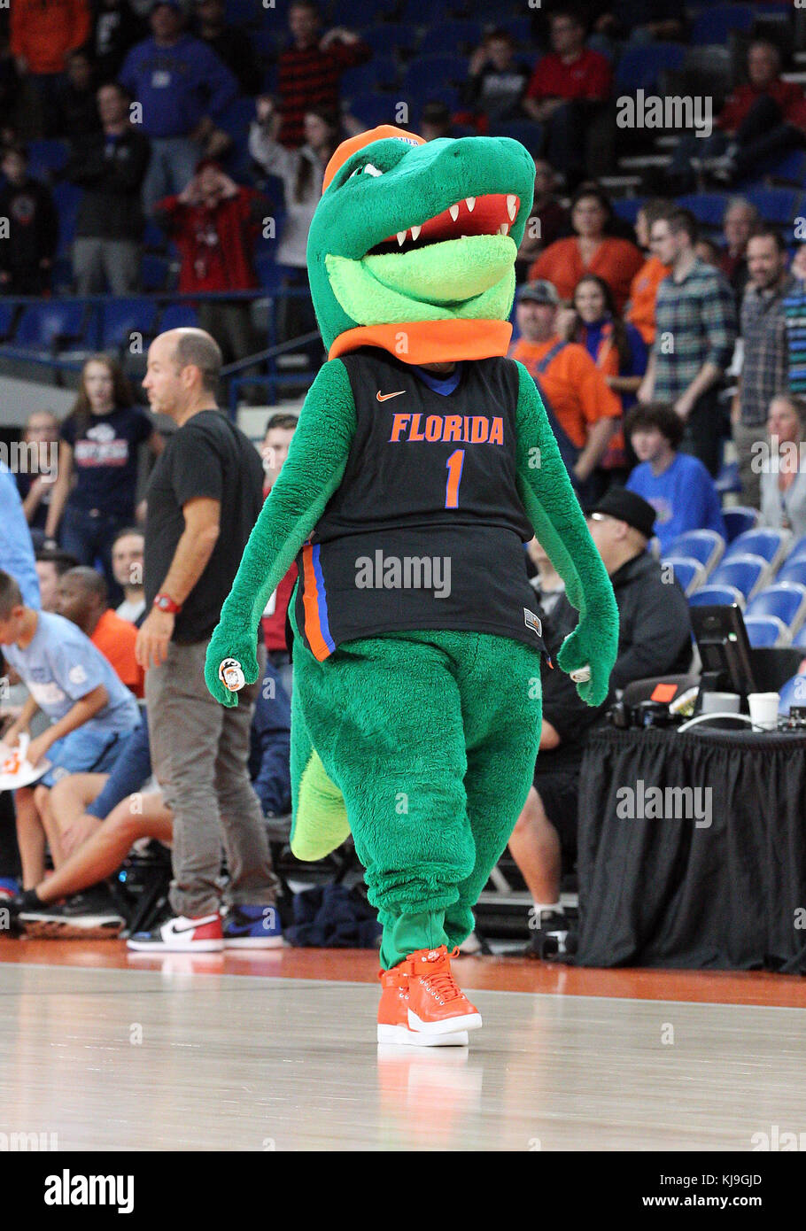 Florida Gators Mascot High Resolution Stock Photography And Images Alamy https www alamy com stock image november 23 2017 the florida mascot patrols the sidelines during a 166167749 html