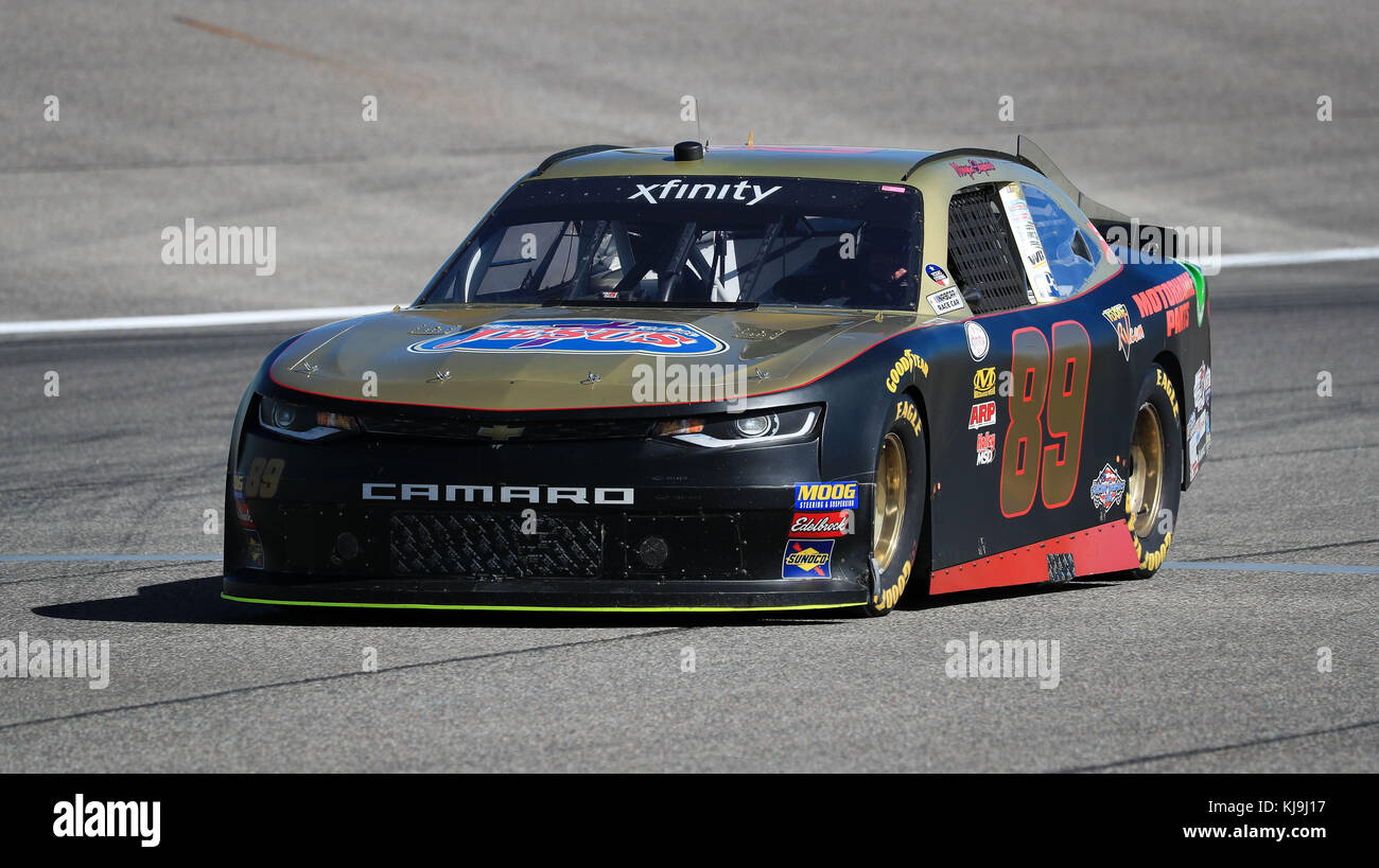 Homestead, Fla, USA. 18th Nov, 2017. Morgan Shepherd, driver of the (89) Visone RV Chevrolet, during the 23rd Annual Ford EcoBoost 300 - NASCAR XFINITY Series - practice at the Homestead-Miami Speedway in Homestead, Fla. Mario Houben/CSM/Alamy Live News Stock Photo