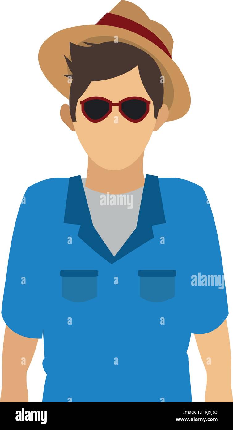 Young man with hat and sunglasses Stock Vector Image & Art - Alamy