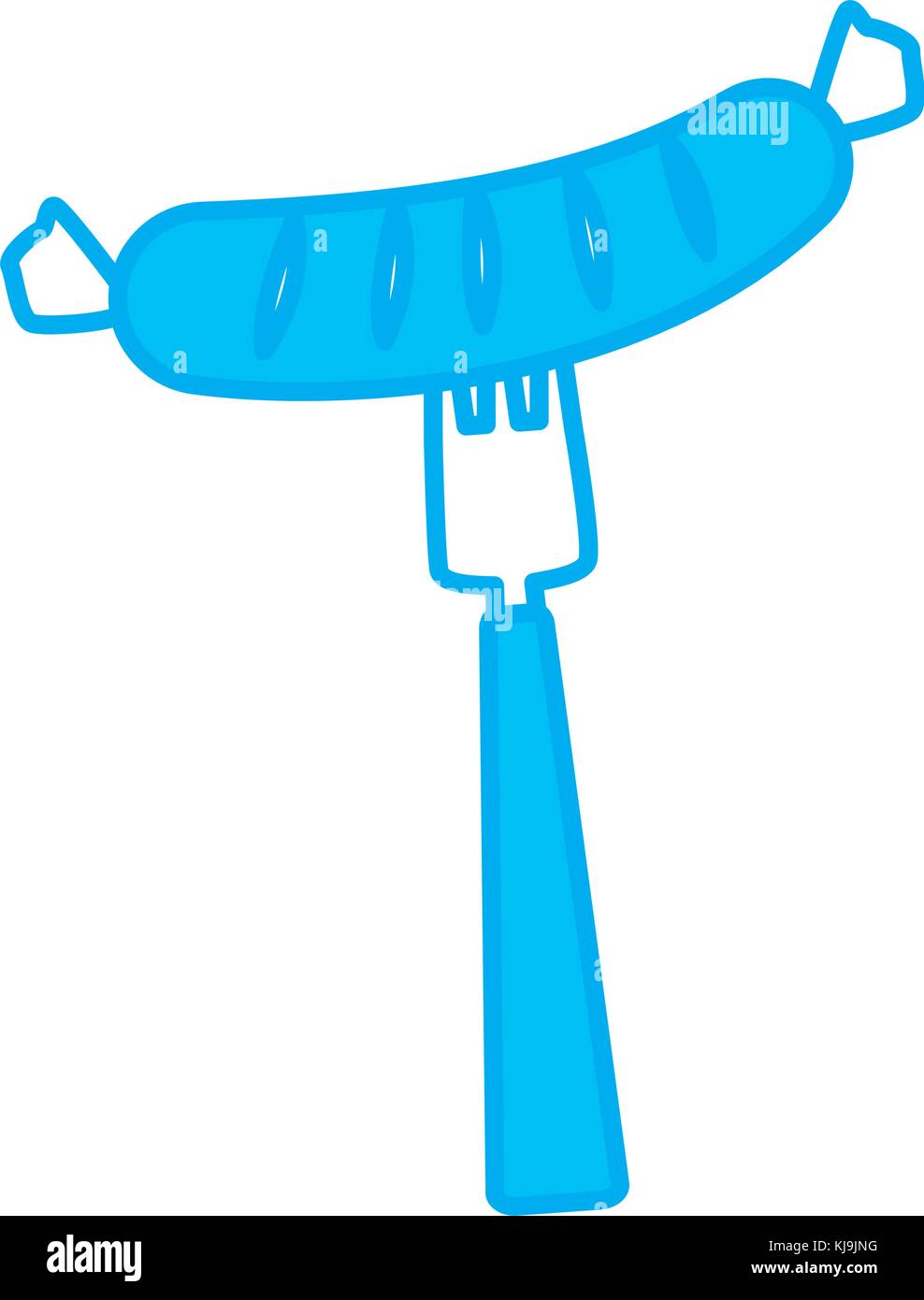 Fork with Sausage delicious food Stock Vector Image & Art Alamy