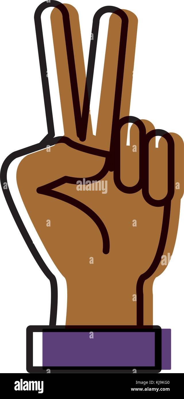 Hand peace symbol Stock Vector