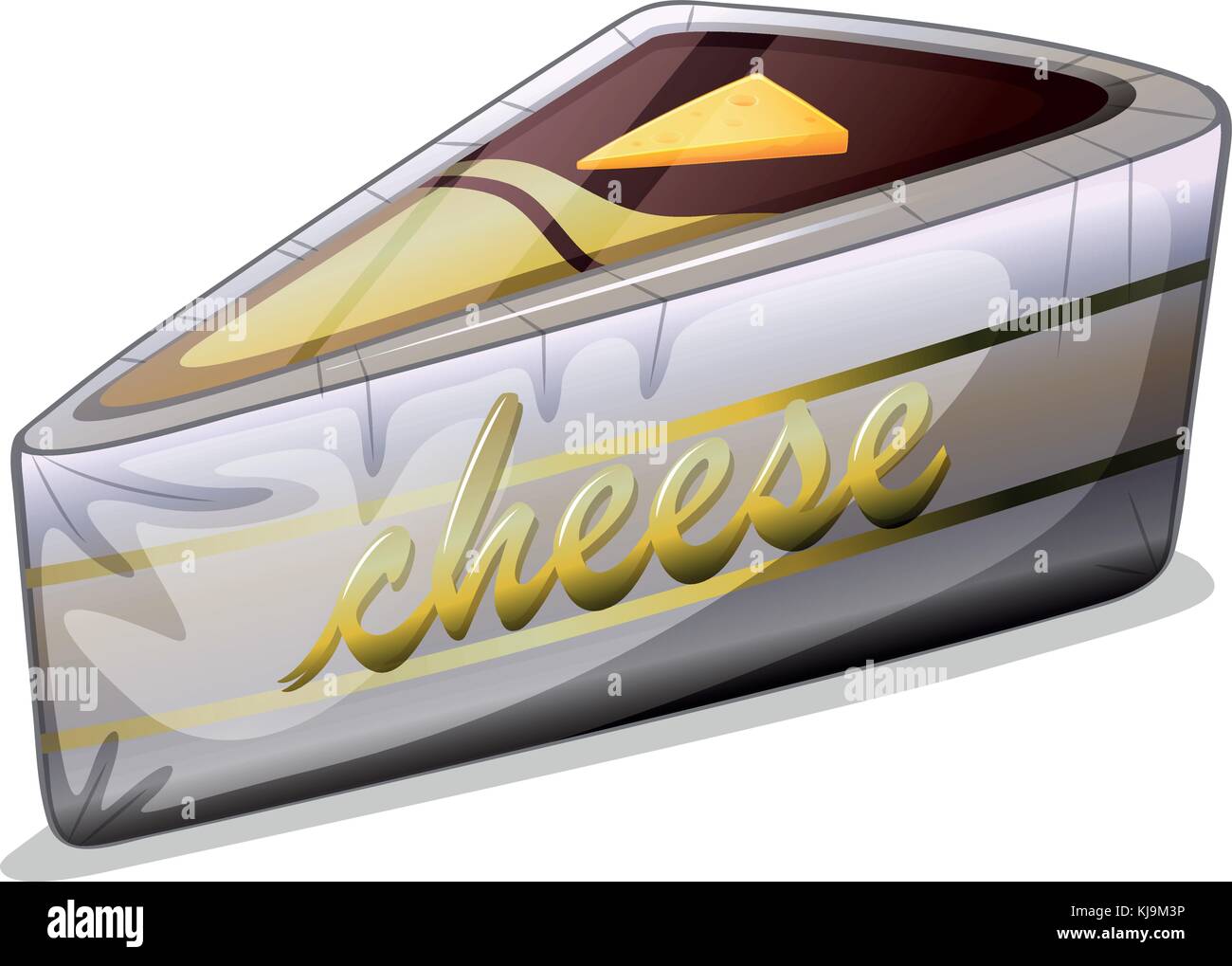 Illustration of a cheese in a metallic container on a white background ...