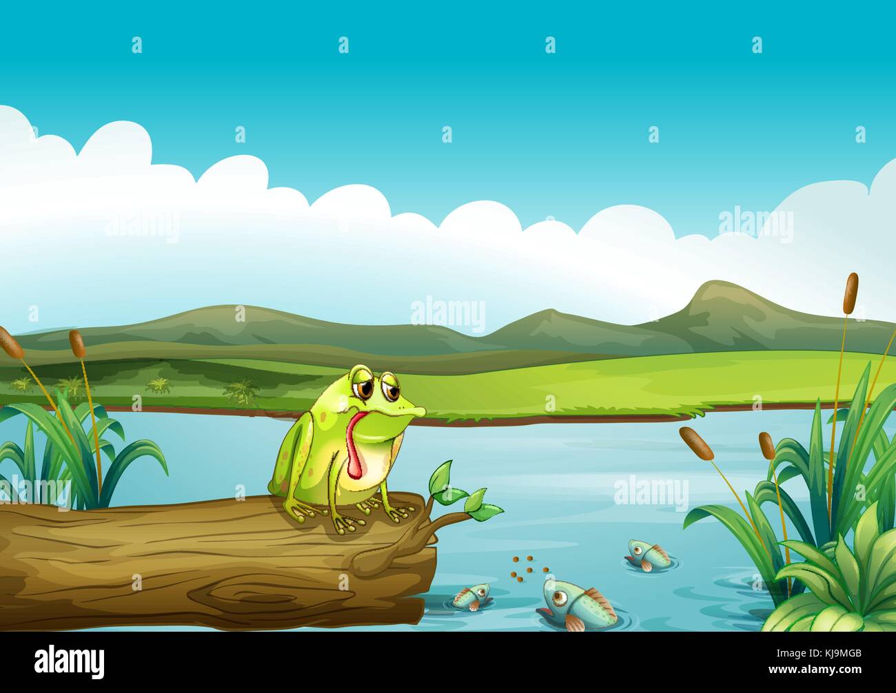 Illustration of the lonely frog Stock Vector Image & Art - Alamy