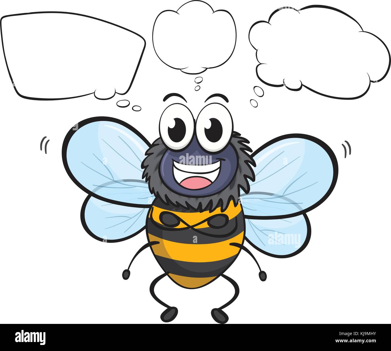 Illustration of the empty callouts and the bee on a white background ...