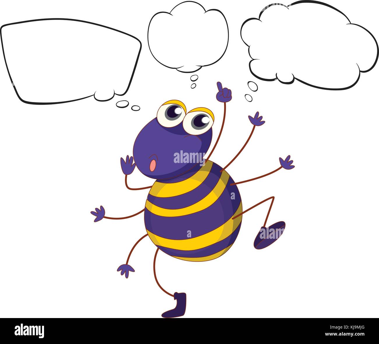 Illustration of a colorful bee with empty callouts on a white ...