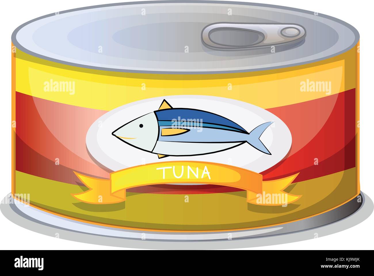 Illustration of a can of tuna on a white background Stock Vector Image