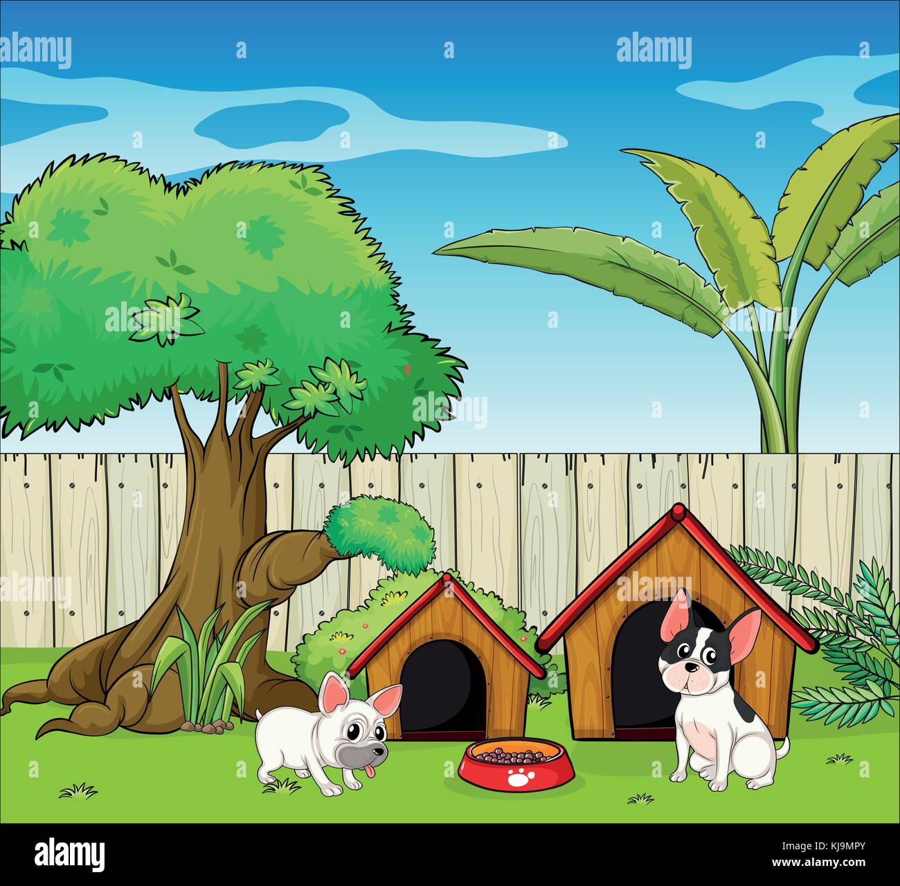 Illustration of the two cute dogs Stock Vector Image & Art - Alamy