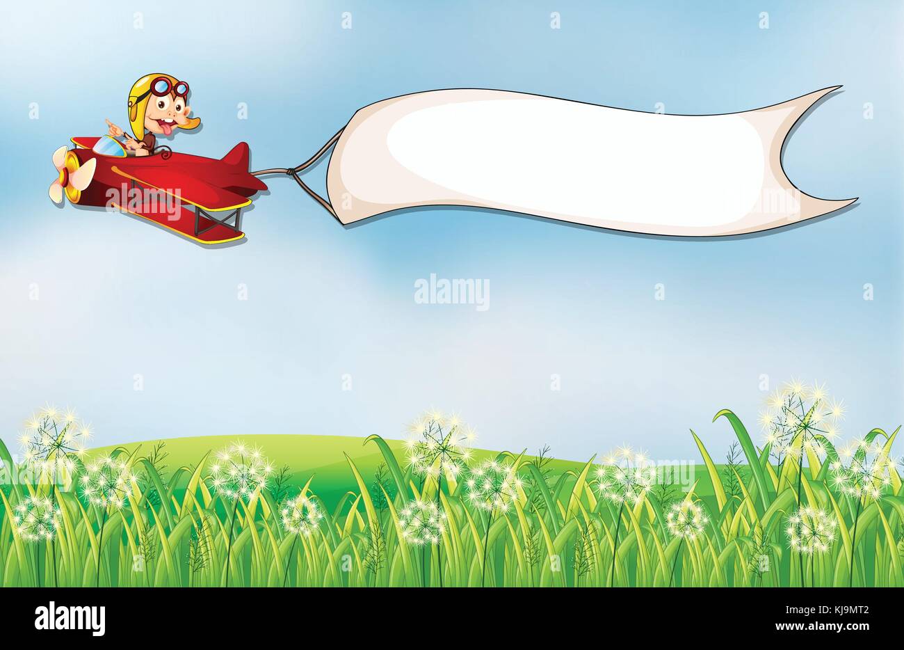 Illustration Of A Blank Template Carried By The Red Plane Stock