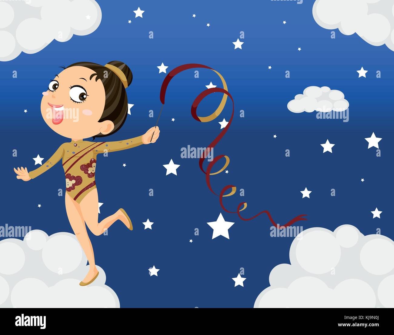 Illustration Of A Young Girl Dancing Stock Vector Image Art Alamy